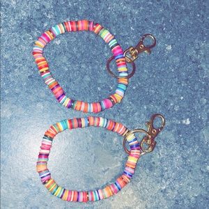 Clay Bead Keychain Bracelets